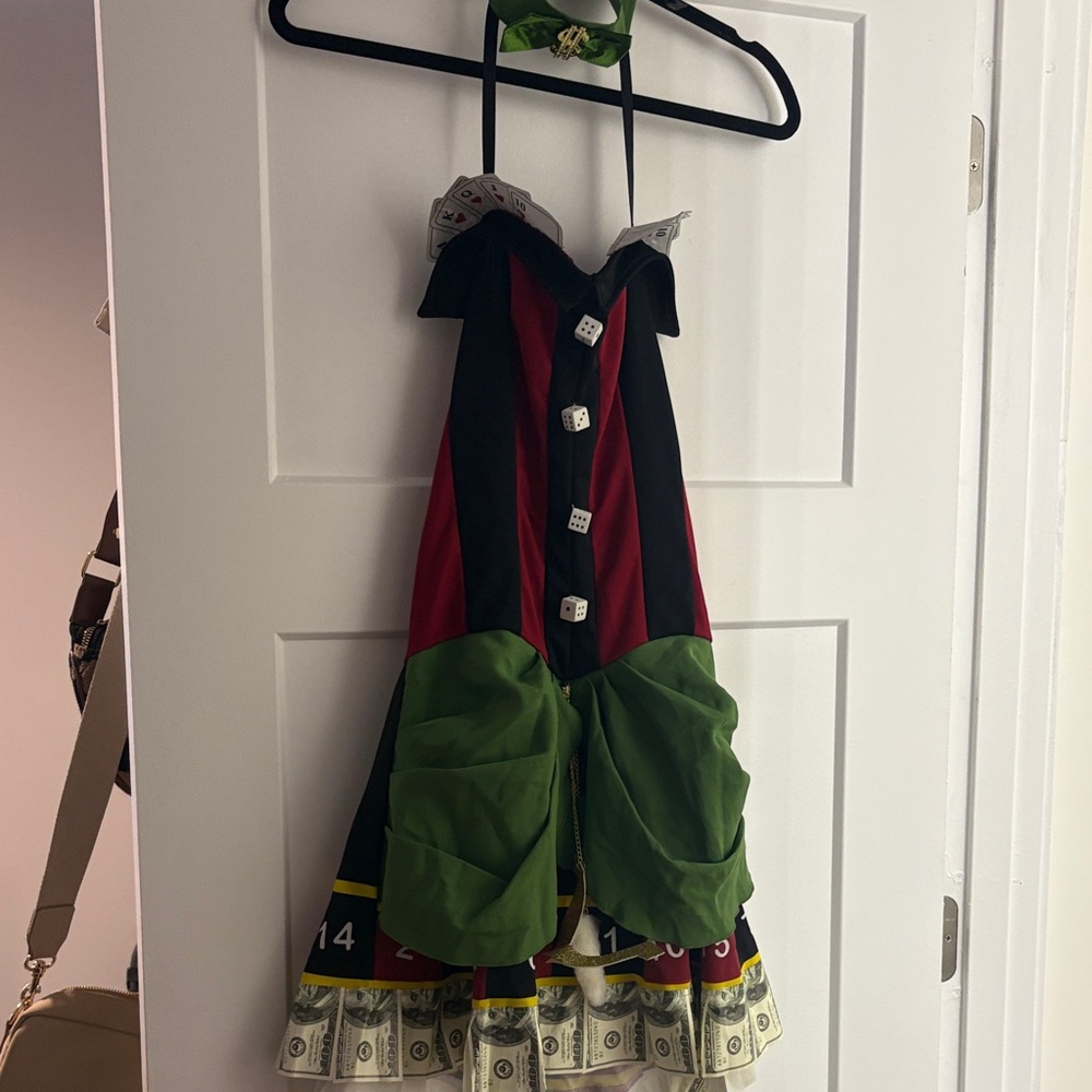 Casino Costume with Green and Red Accents
